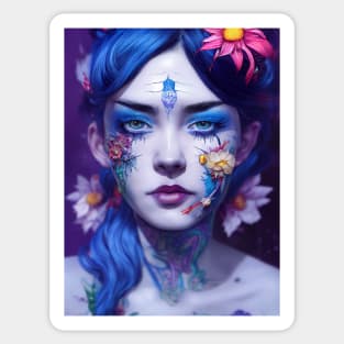 Tattooed Flower-punked Snow White Sticker